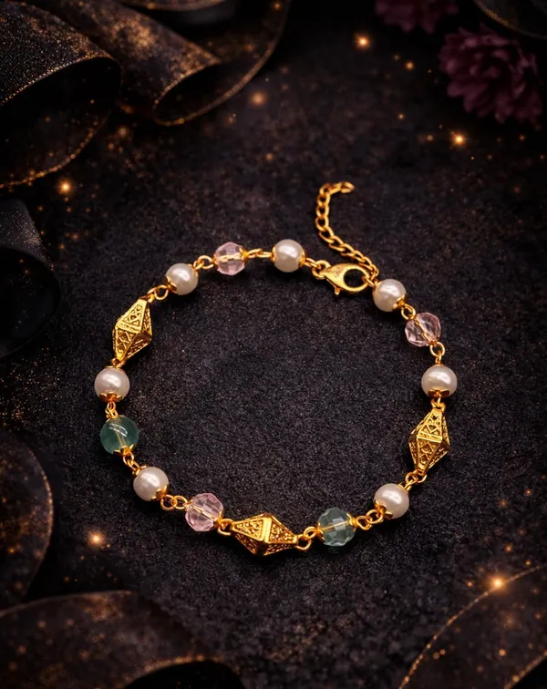 Gold_Plated_Beaded_Bracelet_for_Women_|_Pearl_&_Pastel_Stone_Charm_Bracelet_|_Adjustable_Chain_Link_Bracelet