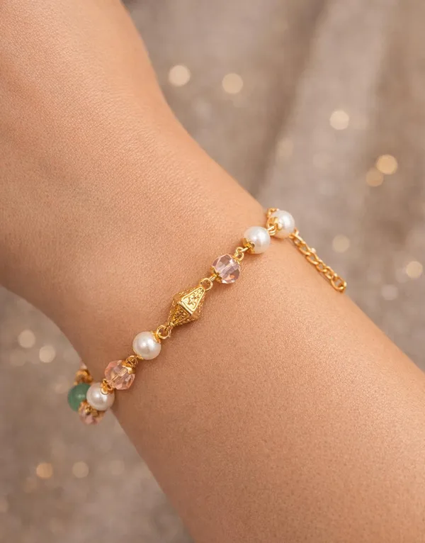 Gold_Plated_Beaded_Bracelet_for_Women_|_Pearl_&_Pastel_Stone_Charm_Bracelet_|_Adjustable_Chain_Link_Bracelet
