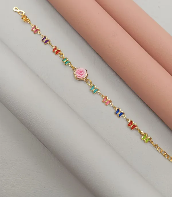 Rainbow_Stone_Bracelet_with_Rose_Charm_(A242)