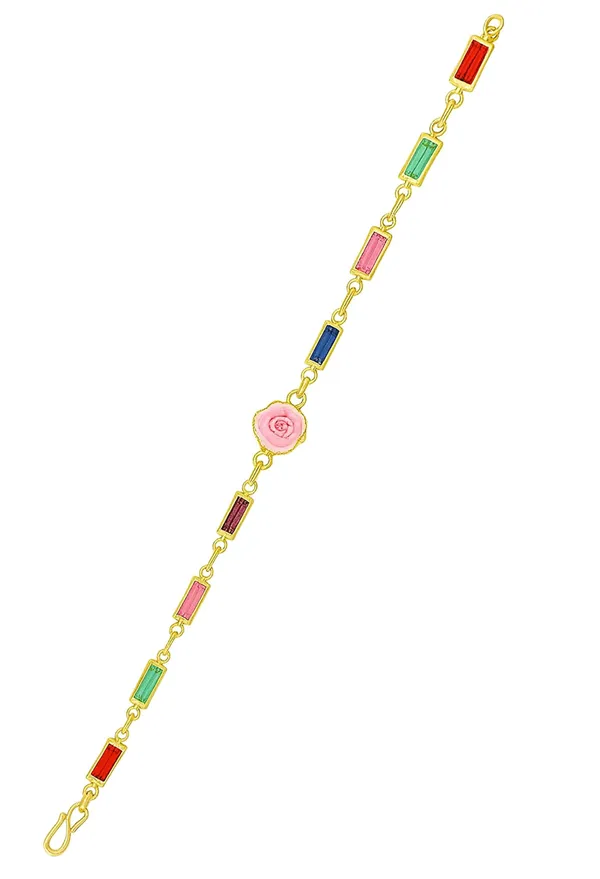 Rainbow_Stone_Bracelet_with_Rose_Charm_(A230)