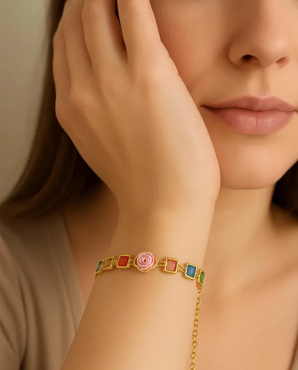 Rainbow_Stone_Bracelet_with_Rose_Charm_(A238)