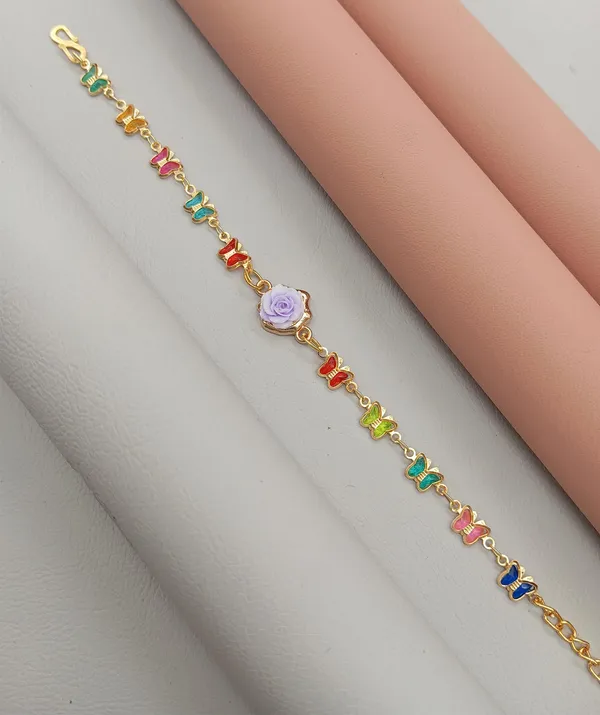 Rainbow_Stone_Bracelet_with_Rose_Charm_(A243)