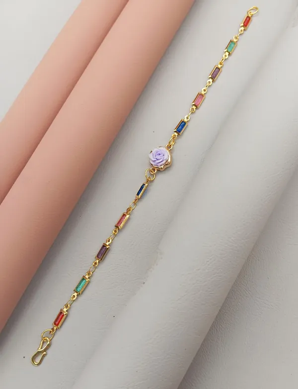 Rainbow_Stone_Bracelet_with_Rose_Charm_(A232)