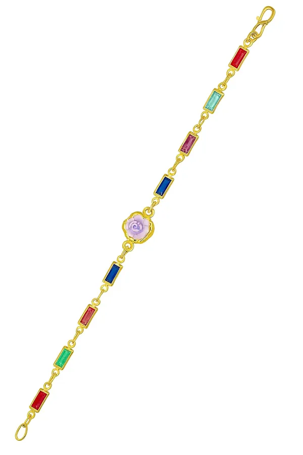 Rainbow_Stone_Bracelet_with_Rose_Charm_(A232)