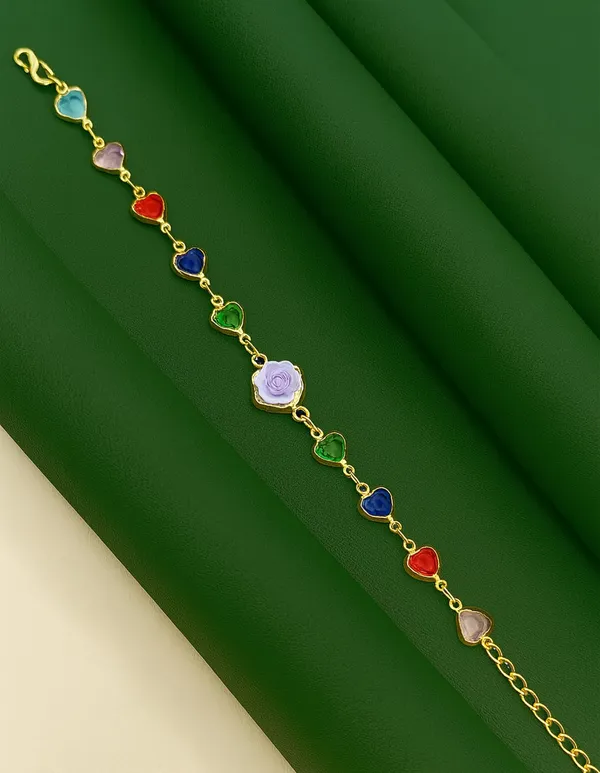 Rainbow_Stone_Bracelet_with_Rose_Charm_(A241)