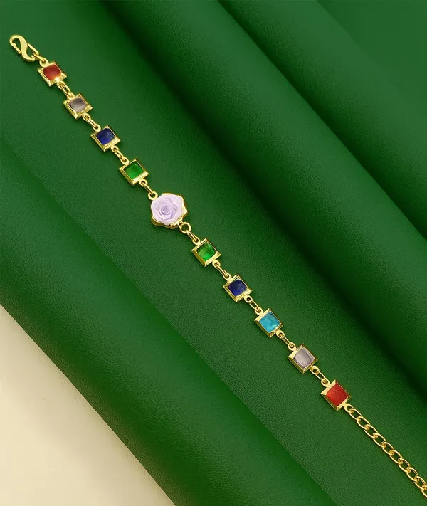 Rainbow_Stone_Bracelet_with_Rose_Charm_(A239)
