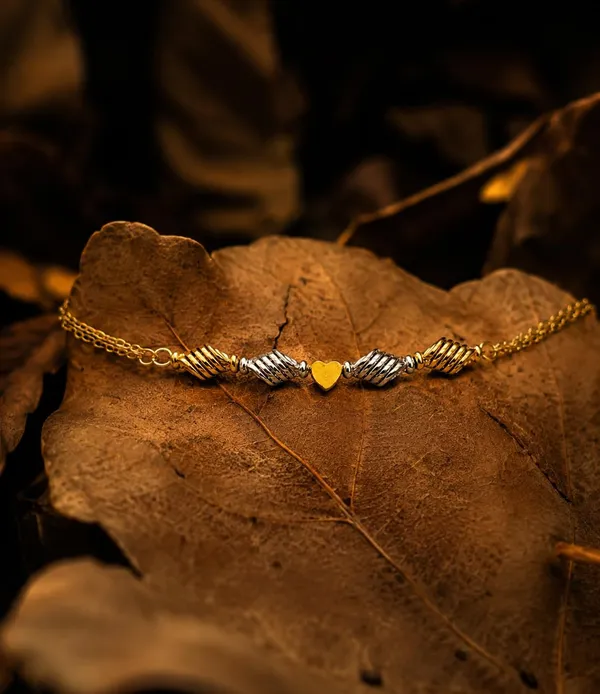Gold_Plated_Dual_Tone_Heart_Charm_Bracelet_for_Women_|_Adjustable_Multi_Layer_Chain_Bracelet_|_Stylish_Fashion_Wrist_Bracelet_for_Girls_|_Daily_Wear,_Party_&_Gift_Jewellery