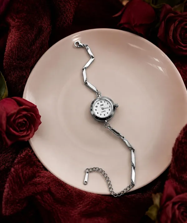 Quartz_Women's_Bracelet_Watch,_Silver-Tone_Chain_Link_Band,_SILVER