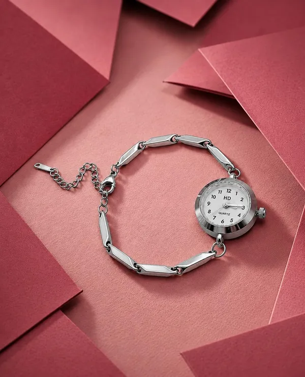 Quartz_Women's_Bracelet_Watch,_Silver-Tone_Chain_Link_Band,_SILVER