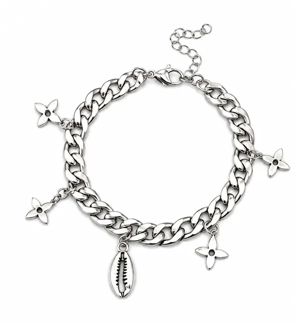 Charm_Chain_Bracelet_for_Women_|_Adjustable_Cuban_Link_Bracelet_with_Flower,_Shell_&_Heart_Charms_|_Trendy_Fashion_Bracelet_for_Girls_&_Women