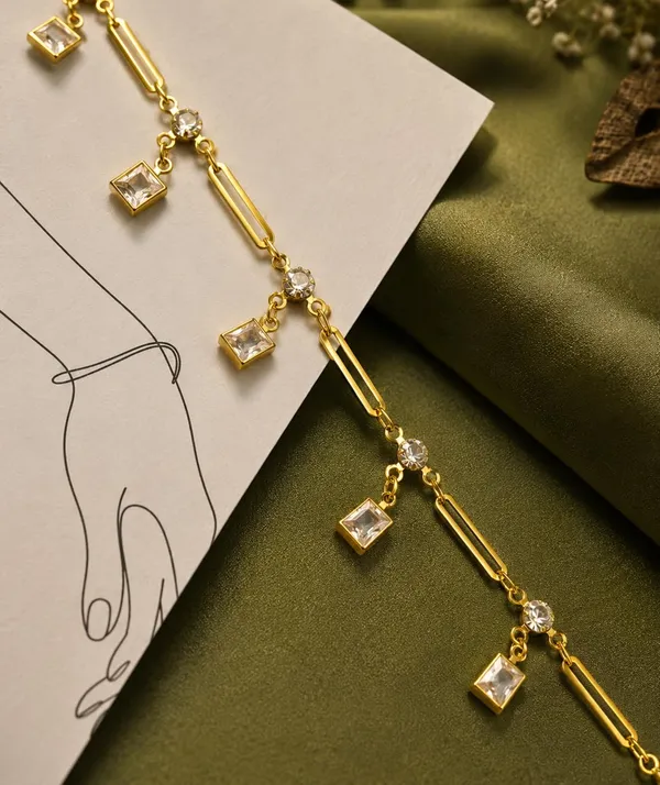 Gold-Tone_Crystal_Charm_Bracelet_with_Square_Crystal_Dangles