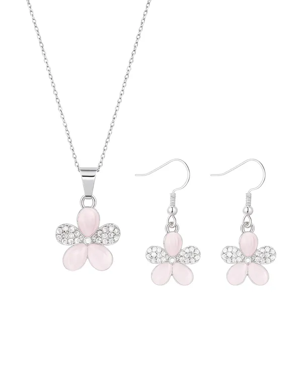 SHANKHRAJ_MALL_Elegant_Galaxy_Inspired_Pendant_Necklace_&_Earrings_Set_for_Women_|_Wavy_Design_with_Opal-Effect_Stone_|_Chrome_Finish_Jewelry_Gift_(A271)