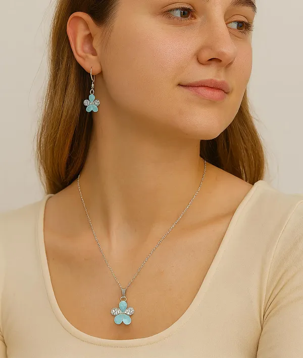 SHANKHRAJ_MALL_Elegant_Galaxy_Inspired_Pendant_Necklace_&_Earrings_Set_for_Women_|_Wavy_Design_with_Opal-Effect_Stone_|_Chrome_Finish_Jewelry_Gift_(A273)