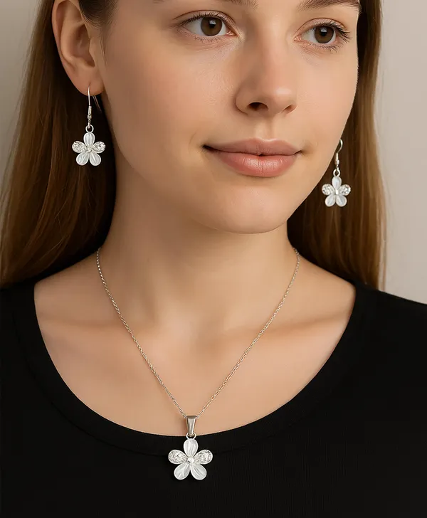 SHANKHRAJ_MALL_Elegant_Galaxy_Inspired_Pendant_Necklace_&_Earrings_Set_for_Women_|_Wavy_Design_with_Opal-Effect_Stone_|_Chrome_Finish_Jewelry_Gift_(A274)