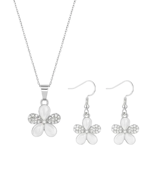 SHANKHRAJ_MALL_Elegant_Galaxy_Inspired_Pendant_Necklace_&_Earrings_Set_for_Women_|_Wavy_Design_with_Opal-Effect_Stone_|_Chrome_Finish_Jewelry_Gift_(A274)