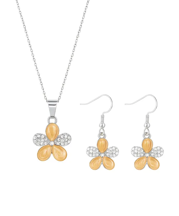 SHANKHRAJ_MALL_Elegant_Galaxy_Inspired_Pendant_Necklace_&_Earrings_Set_for_Women_|_Wavy_Design_with_Opal-Effect_Stone_|_Chrome_Finish_Jewelry_Gift_(A275)