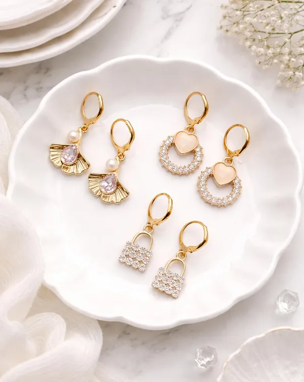 Crystal_Dangle_Hoop_Earrings_Set,_Silver_Tone,_Heart_Lock,_Dolphin,_Teardrop_Designs,_Multiple_Pairs_(A501)