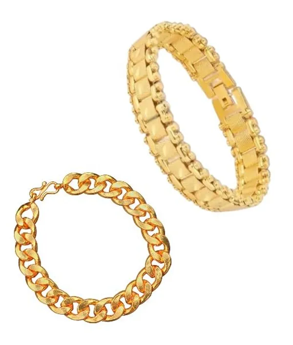 SHANKHRAJ_MALL_Gold_Plated_Link_Bracelet,_20_cm_Chain_Length,_Wide_Design,_Fashion_Style
