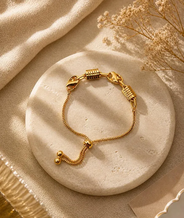 Gold-Tone_Quartz_Watch_Bracelet_Set,_White_Dial