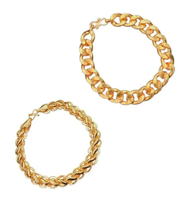 SHANKHRAJ_MALL_Gold_Plated_Wide_Link_Chain_Bracelet,_20_cm_Length,_Modern_Fashion_Style,_Unisex
