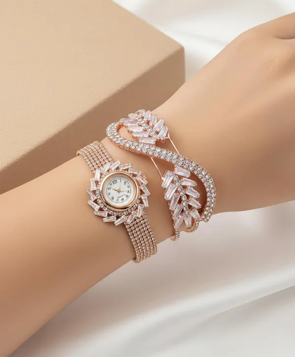 SHANKHRAJ_MALL_Women’s_Rose_Gold_Luxury_Crystal_Watch_Combo_|_Premium_Diamond-Look_Bracelet_&_Watch_Set_|_Wedding_&_Set_for_Ladies