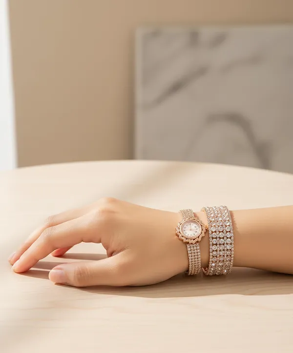 SHANKHRAJ_MALL_Women’s_Rose_Gold_Luxury_Crystal_Watch_Combo_|_Premium_Diamond-Look_Bracelet_&_Watch_Set_|_Wedding_&_Set_for_Ladies_(A308_Rose)