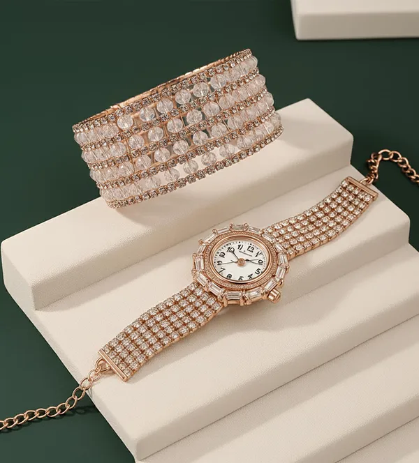 SHANKHRAJ_MALL_Women’s_Rose_Gold_Luxury_Crystal_Watch_Combo_|_Premium_Diamond-Look_Bracelet_&_Watch_Set_|_Wedding_&_Set_for_Ladies_(A308_Rose)