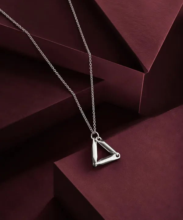 SHANKHRAJ_MALL_Gold-Silver_Tone_Geometric_Triangle_Jewellery_Set_with_Necklace,_Earrings_(SILVER)