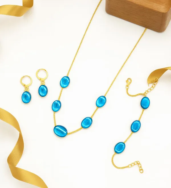 SHANKHRAJ_MALL_Sky_Blue_Oval_Stone_Gold_Plated_Necklace_Set_for_Women_|_Elegant_Minimal_Chain_Necklace_with_Matching_Earrings