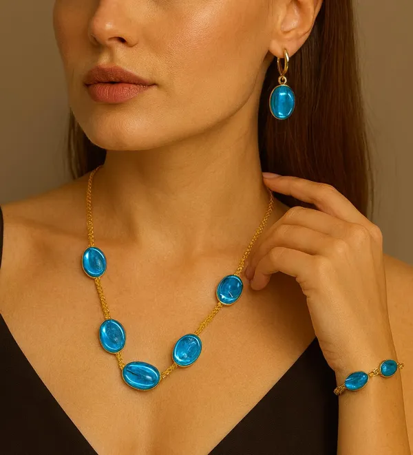 SHANKHRAJ_MALL_Sky_Blue_Oval_Stone_Gold_Plated_Necklace_Set_for_Women_|_Elegant_Minimal_Chain_Necklace_with_Matching_Earrings