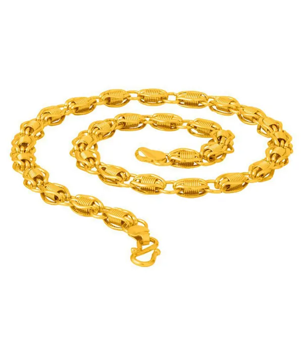 SHANKHRAJ_MALL_Gold_Plated_Men’s_Chain_Necklace_for_Boys_&_Men_|_Stylish_Heavy_Look_Chain_|_Multiple_Designs_&_Sizes_(10044)