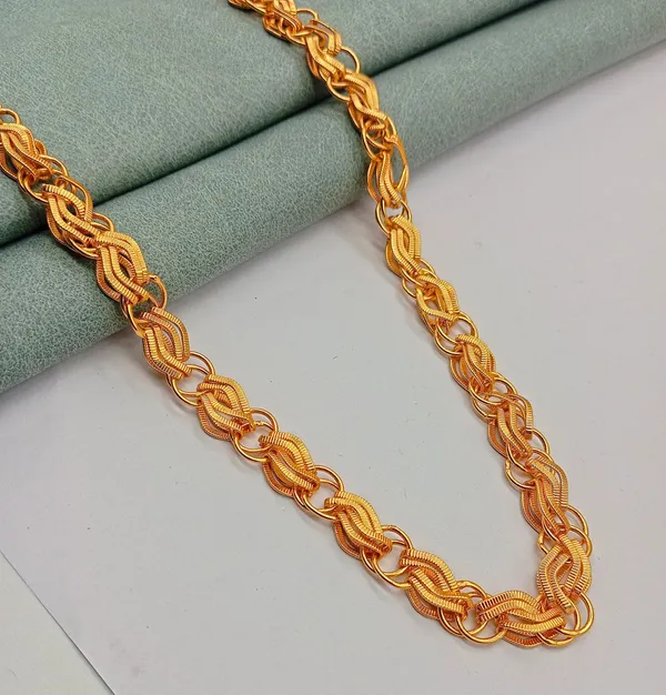 SHANKHRAJ_MALL_Gold_Plated_Men’s_Chain_Necklace_for_Boys_&_Men_|_Stylish_Heavy_Look_Chain_|_Multiple_Designs_&_Sizes_(10043)