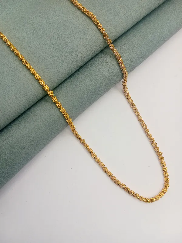 SHANKHRAJ_MALL_Classic_Gold-Plated_Chain_Necklace_for_Men_&_Women_|_Durable_Lobster_Clasp_(10013)