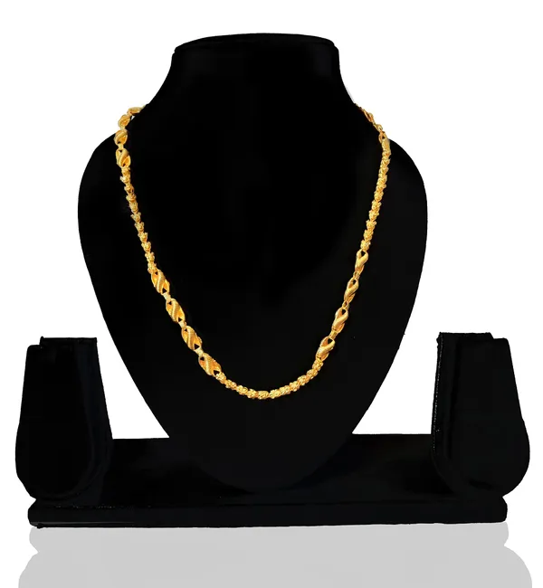 SHANKHRAJ_MALL_Classic_Gold-Plated_Chain_Necklace_for_Men_&_Women_|_Durable_Lobster_Clasp_(100393)