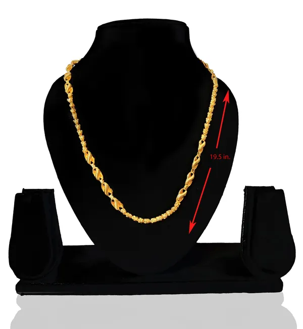 SHANKHRAJ_MALL_Classic_Gold-Plated_Chain_Necklace_for_Men_&_Women_|_Durable_Lobster_Clasp_(100393)