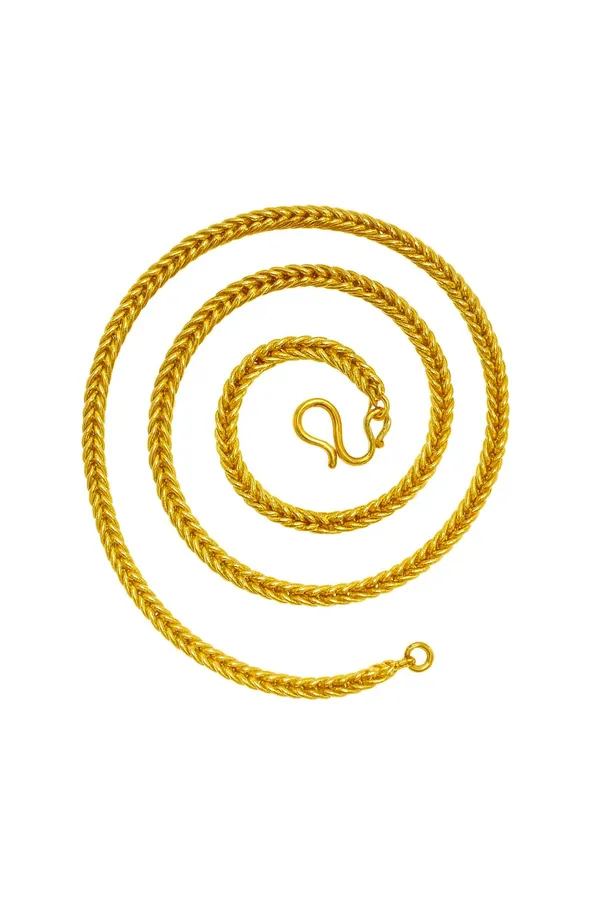 SHANKHRAJ_MALL_24K_Gold_Plated_Chain_Necklace,_Braided_Design,_Traditional_Style