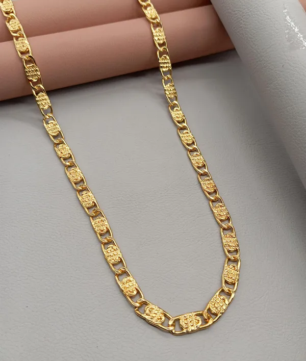 SHANKHRAJ_MALL_Classic_Gold-Plated_Chain_Necklace_for_Men_&_Women_|_Durable_Lobster_Clasp_(A284)