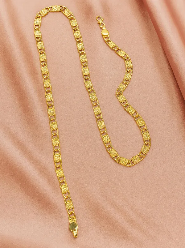 SHANKHRAJ_MALL_Classic_Gold-Plated_Chain_Necklace_for_Men_&_Women_|_Durable_Lobster_Clasp_(A284)