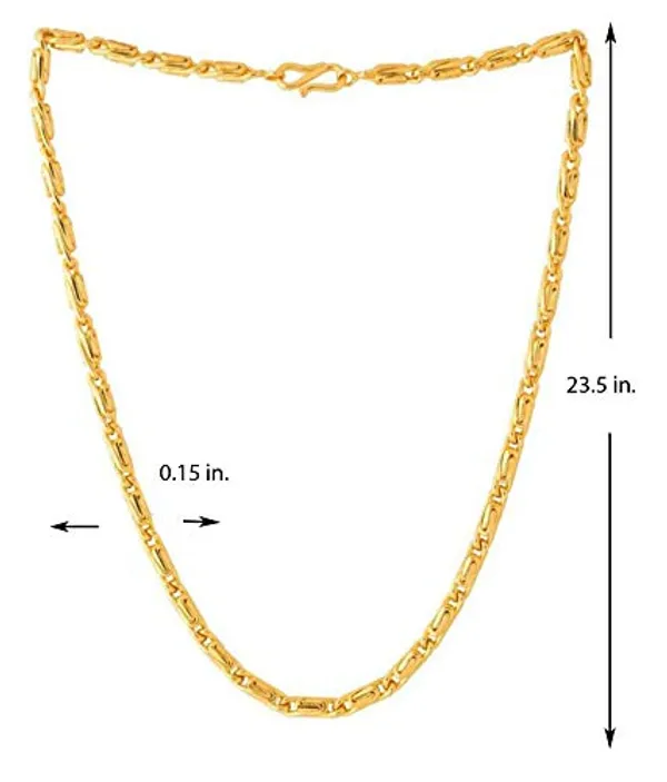 SHANKHRAJ_MALL_Classic_Gold-Plated_Chain_Necklace_for_Men_&_Women_|_Durable_Lobster_Clasp_(10012)