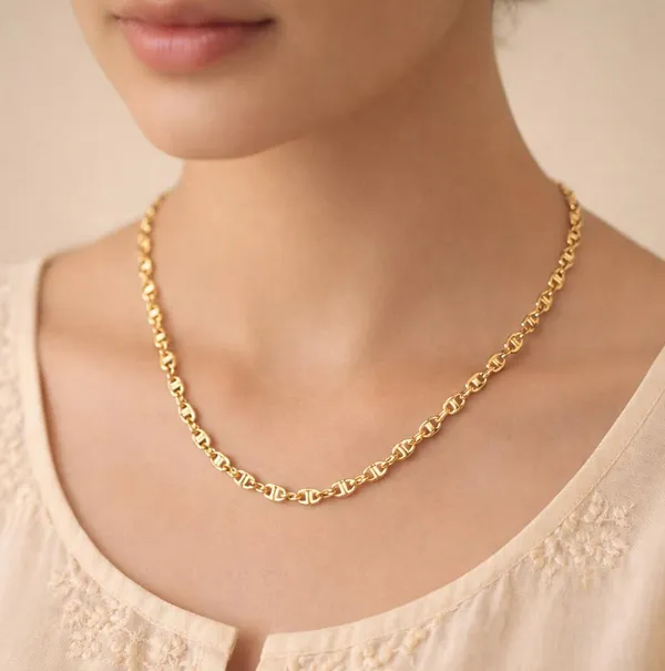 SHANKHRAJ_MALL_Gold-Tone_Chain_Necklace,_Mariner_Link_Style,_Lobster_Clasp,_Fashion_Jewellery
