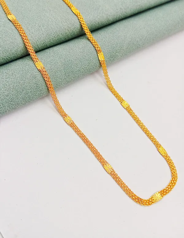 SHANKHRAJ_MALL_Classic_Gold-Plated_Chain_Necklace_for_Men_&_Women_|_Durable_Lobster_Clasp_(10050)