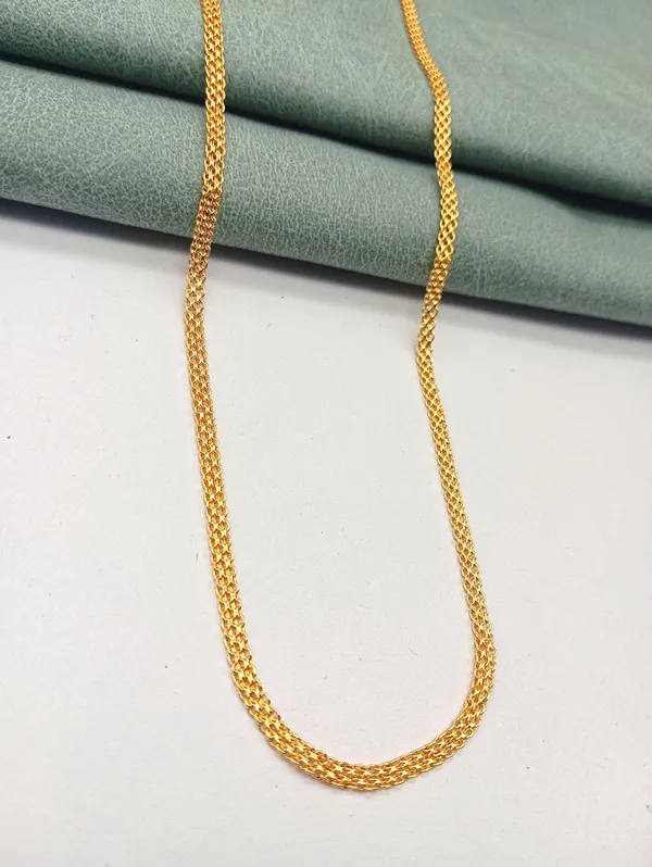 SHANKHRAJ_MALL_Classic_Gold-Plated_Chain_Necklace_for_Men_&_Women_|_Durable_Lobster_Clasp_(10057)