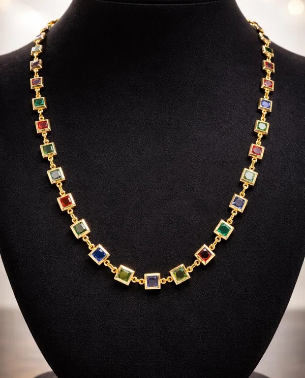 SHANKHRAJ_MALL_Multicolor_Crystal_Necklace_Set_for_Women_|_Gold_Plated_Stone_Chain_Jewellery_(A394)
