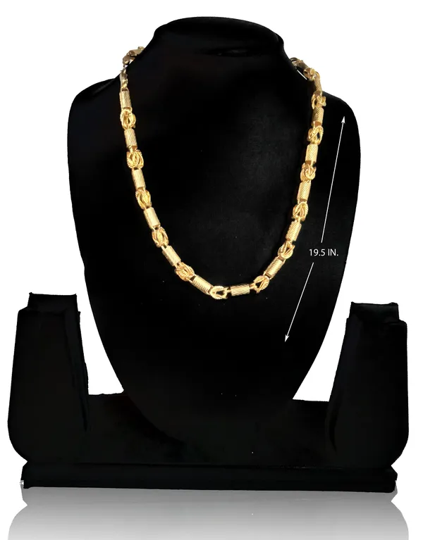 SHANKHRAJ_MALL_Gold_Plated_Men’s_Chain_Necklace_for_Boys_&_Men_|_Stylish_Heavy_Look_Chain_|_Multiple_Designs_&_Sizes_(100113)