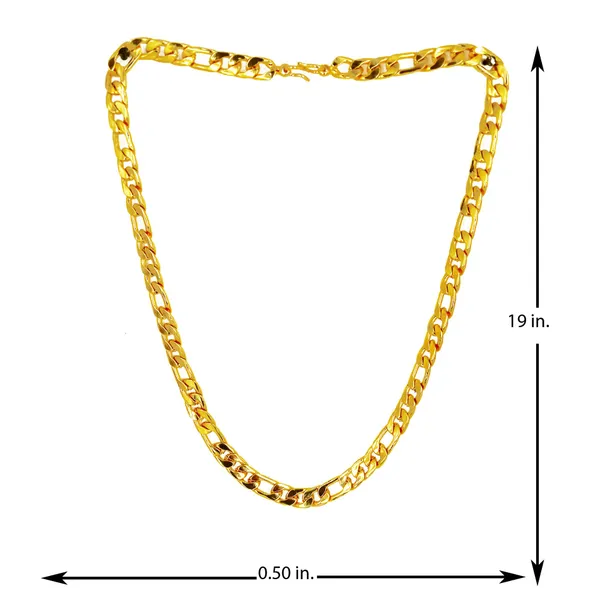 SHANKHRAJ_MALL_Classic_Gold-Plated_Chain_Necklace_for_Men_&_Women_|_Durable_Lobster_Clasp_(10022)