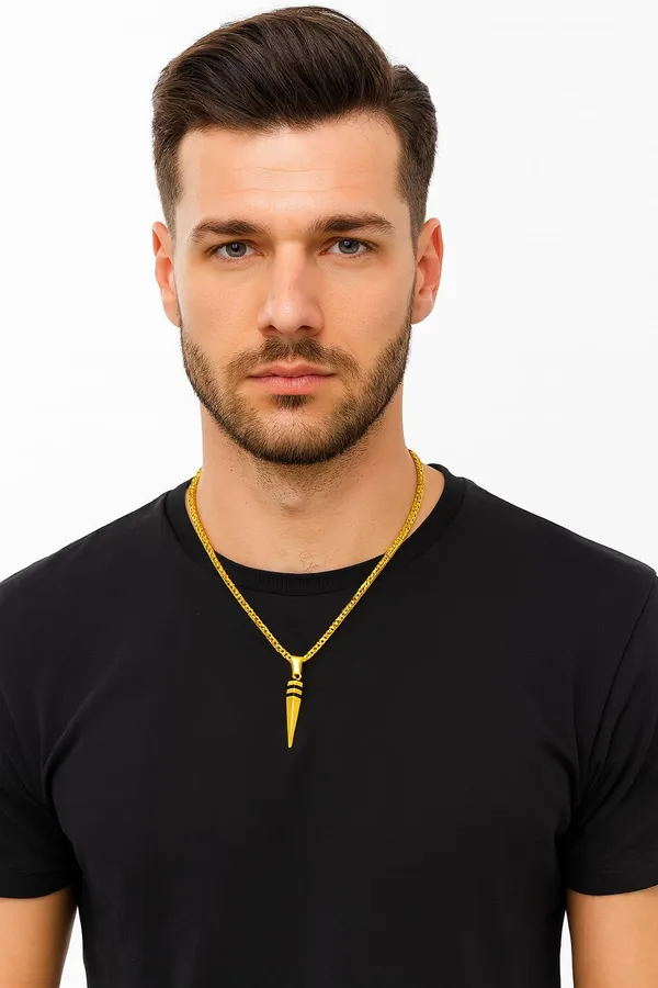 SHANKHRAJ_MALL_Pendant_Necklace_with_Rhinestones_for_Men_&_Women_–Chain,_Hip_Hop_Iced_Out_Jewelry,_Unisex_Faith_Pendant_Gift_Colour_Gold-Silver-Black_(A166)