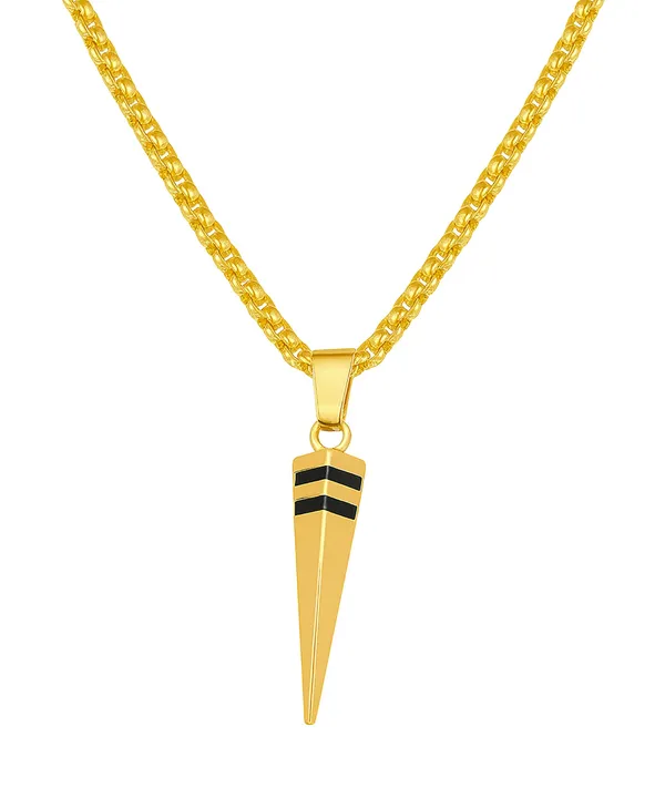 SHANKHRAJ_MALL_Pendant_Necklace_with_Rhinestones_for_Men_&_Women_–Chain,_Hip_Hop_Iced_Out_Jewelry,_Unisex_Faith_Pendant_Gift_Colour_Gold-Silver-Black_(A166)