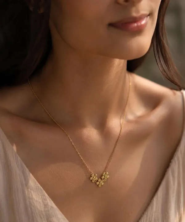Gold_Plated_Three_Flower_Pendant_Necklace_for_Women_&_Girls_|_Minimalist_Floral_Charm_Necklace_|_Lightweight_Chain_|_Daily_Wear_Fashion_Jewellery_|_Gift_for_Her