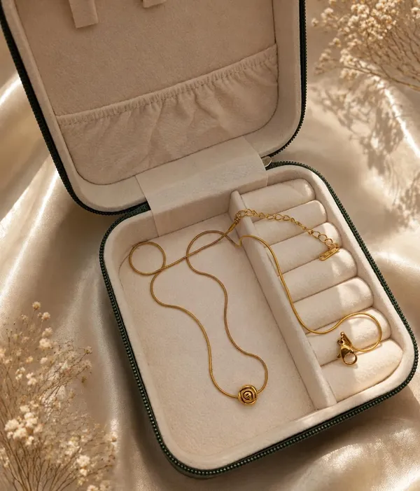 Gold_Plated_Rose_Bead_Pendant_Necklace_for_Women_&_Girls_|_Minimalist_Round_Rose_Charm_Snake_Chain_Necklace_|_Fashion_Jewellery_|_Gift_for_Her