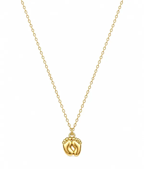 SHANKHRAJ_MALL_Gold_Plated_Baby_Feet_Pendant_Necklace_for_Women_|_Cute_Footprint_Charm_Necklace_|_Adjustable_Chain_Fashion_Jewelry_for_Girls_&_Mothers